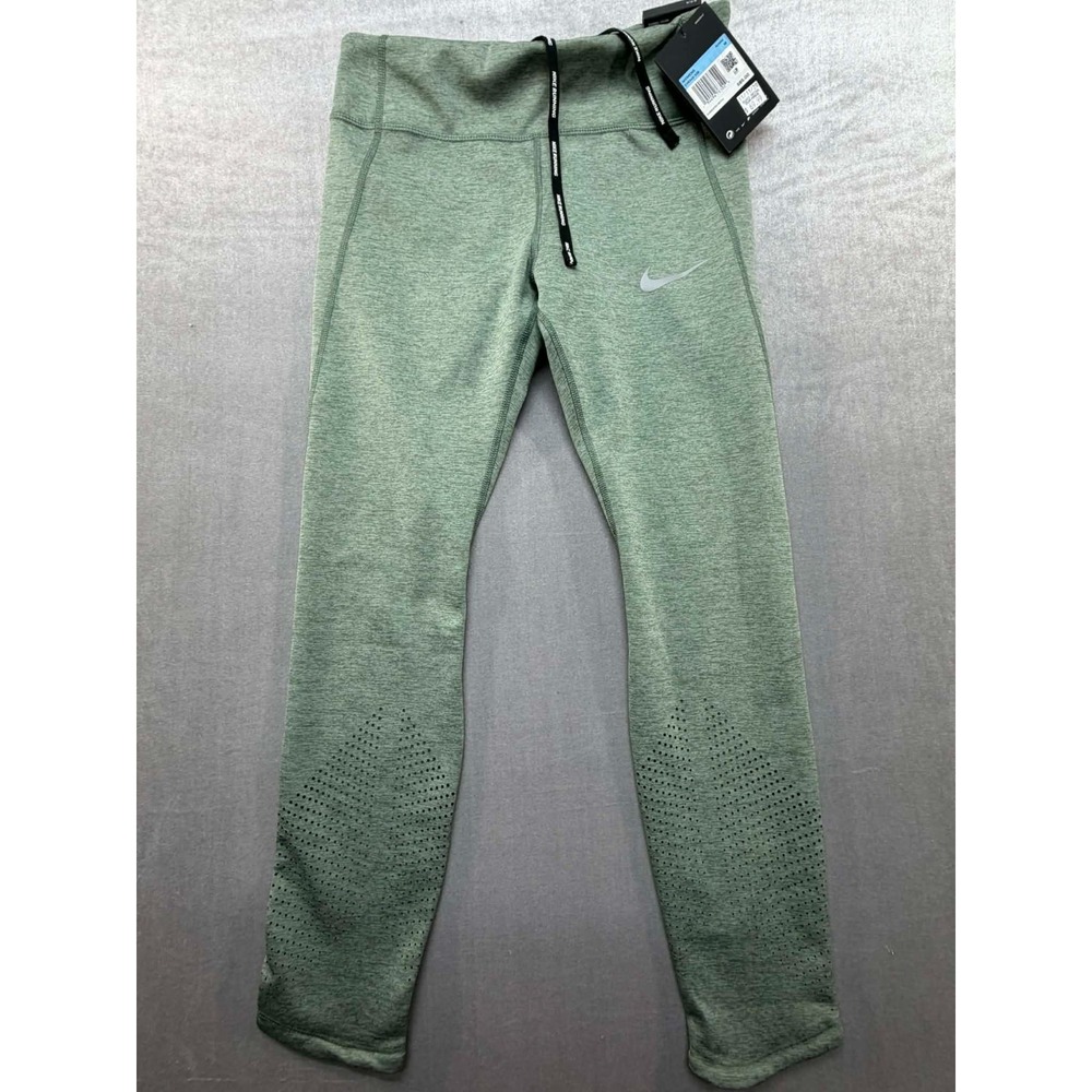 Nike women Running Pants Epic Lux Tight Fit Dri Fit Green Med